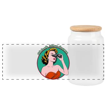 Oh look. More Drama. - Panoramic Cookie Jar with Wooden Lid - white - Front