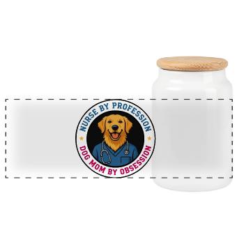 Infirmière de profession Maman de chien par obsession - Boîte à biscuits avec couvercle en bois - blanc - Devant