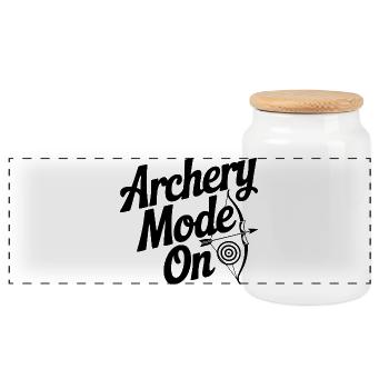 Mode tir à l’arc activé - Boîte à biscuits avec couvercle en bois - blanc - Devant