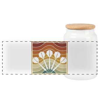 Dart Darts - Panoramic Cookie Jar with Wooden Lid - white - Front