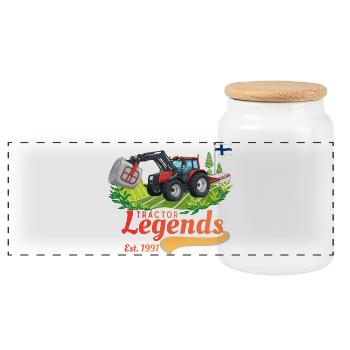 Légendes du tracteur en Finlande - Boîte à biscuits avec couvercle en bois - blanc - Devant