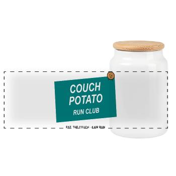 Couch Potato Laufclub - Panorama Keksdose mit Holzdeckel - Weiß - Vorne