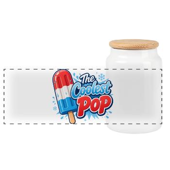 Grand-père drôle, le papa le plus cool - Boîte à biscuits avec couvercle en bois - blanc - Devant