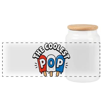Grand-père drôle, le papa le plus cool - Boîte à biscuits avec couvercle en bois - blanc - Devant