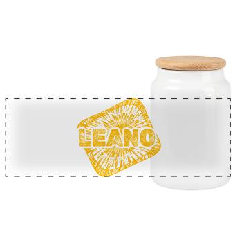Design as - Panoramic Cookie Jar with Wooden Lid - white - Front