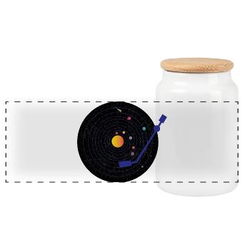 Vinyl - Panoramic Cookie Jar with Wooden Lid - white - Front