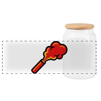 Icône de fumée Pyro du Bengale - Boîte à biscuits avec couvercle en bois - blanc - Devant
