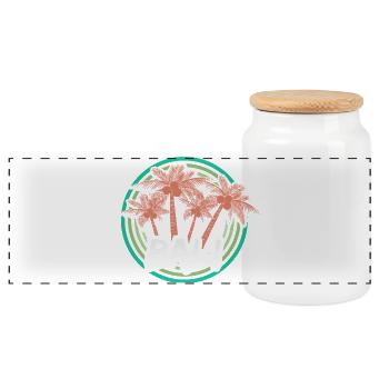 Geschenk für Bali - Panorama Keksdose mit Holzdeckel - Weiß - Vorne