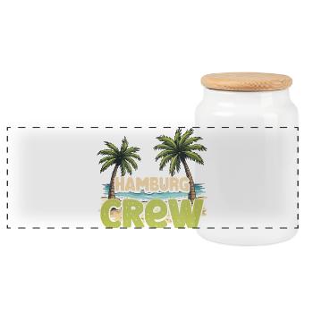 Hamburg Crew - Panoramic Cookie Jar with Wooden Lid - white - Front