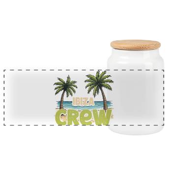 Ibiza Crew - Panoramic Cookie Jar with Wooden Lid - white - Front