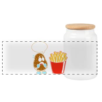 C’est toi, mec ?! Frites Frites Frites - Boîte à biscuits avec couvercle en bois - blanc - Devant