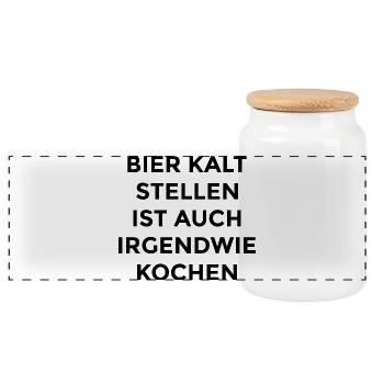 Bier Shirt - Panorama Keksdose mit Holzdeckel - Weiß - Vorne