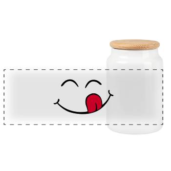 Delicious - Boîte à biscuits avec couvercle en bois - blanc - Devant