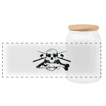 JSA Fishing Skull (R) - Panorama Keksdose mit Holzdeckel - Weiß - Vorne