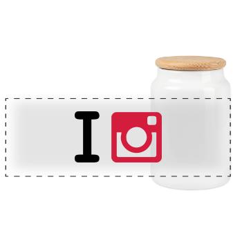 I Instagram + Yours (I Heart NewYork Style) - Panoramic Cookie Jar with Wooden Lid - white - Front