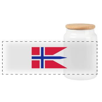 norway flag - Boîte à biscuits avec couvercle en bois - blanc - Devant