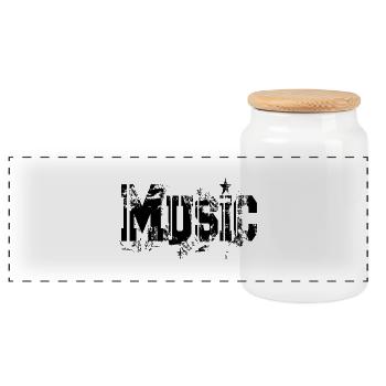 music - Panorama Keksdose mit Holzdeckel - Weiß - Vorne