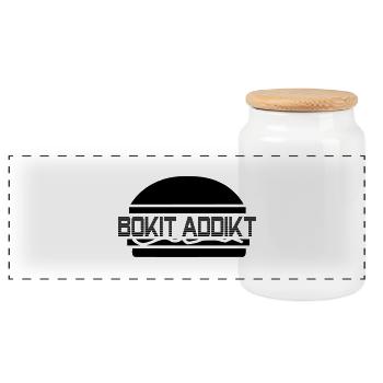 brandnewBOKIT ADDIKT - Boîte à biscuits avec couvercle en bois - blanc - Devant