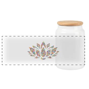 YOGA POSITIVE LIFE COLLECTION - Panorama Keksdose mit Holzdeckel - Weiß - Vorne