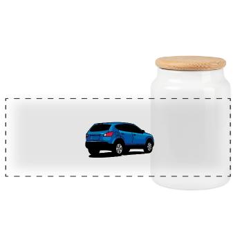 BLue Crossover - Panorama Keksdose mit Holzdeckel - Weiß - Vorne