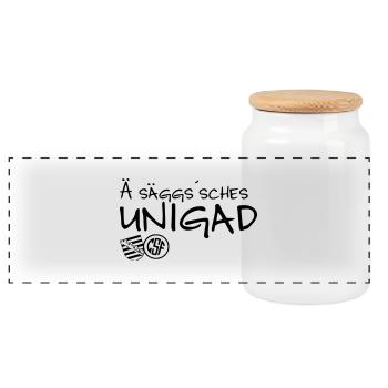 Ä säggssches Unigad - Panorama Keksdose mit Holzdeckel - Weiß - Vorne
