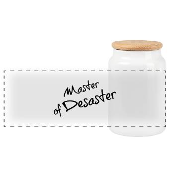 Master of Disaster - Boîte à biscuits avec couvercle en bois - blanc - Devant