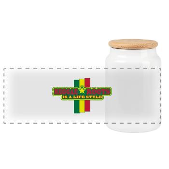reggae roots is a life style - Boîte à biscuits avec couvercle en bois - blanc - Devant