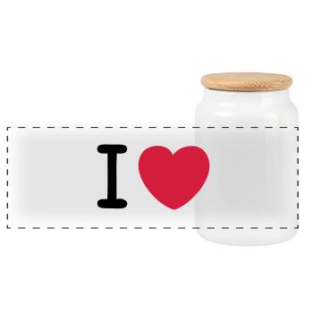 I love Original - Panorama Keksdose mit Holzdeckel - Weiß - Vorne