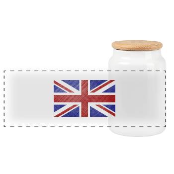 Union Jack grunge Drapeau - Boîte à biscuits avec couvercle en bois - blanc - Devant