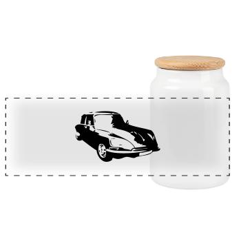 vintage vieille voiture91 - Boîte à biscuits avec couvercle en bois - blanc - Devant
