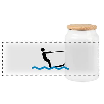 2541614 15707206 Wasserski - Panorama Keksdose mit Holzdeckel - Weiß - Vorne