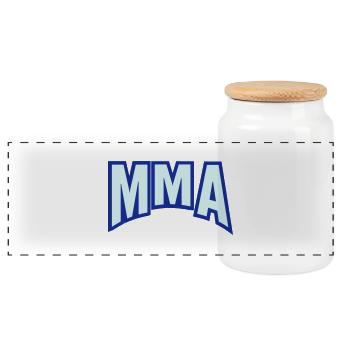 MMA - Panoramic Cookie Jar with Wooden Lid - white - Front