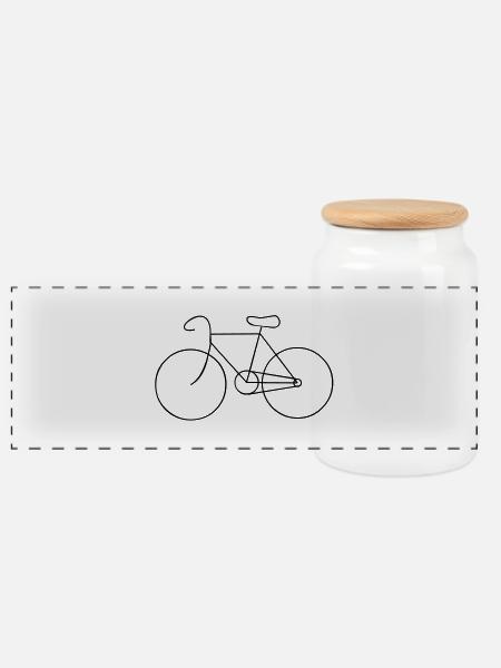 bike cycle cycling logo sport bicycle - Panorama Keksdose mit Holzdeckel - Weiß