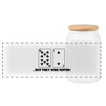 Poker ...but they were suited - Panorama Keksdose mit Holzdeckel - Weiß - Vorne