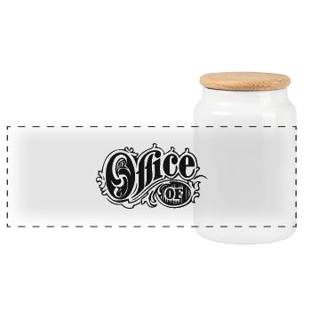 office of 1 - Panorama Keksdose mit Holzdeckel - Weiß - Vorne