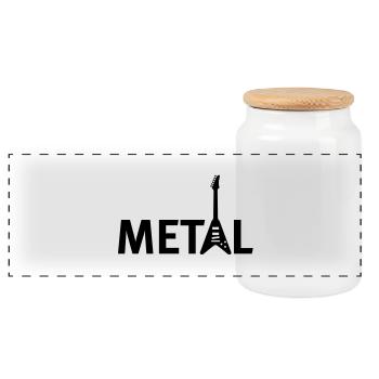 metallic - Panorama Keksdose mit Holzdeckel - Weiß - Vorne