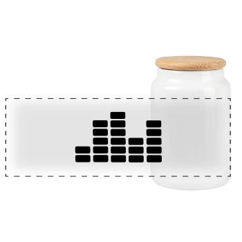 sound - Panoramic Cookie Jar with Wooden Lid - white - Front