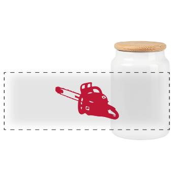 tronconneuse2 - Boîte à biscuits avec couvercle en bois - blanc - Devant