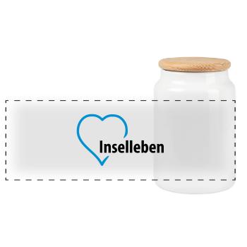 inselleben__f2 - Panorama Keksdose mit Holzdeckel - Weiß - Vorne