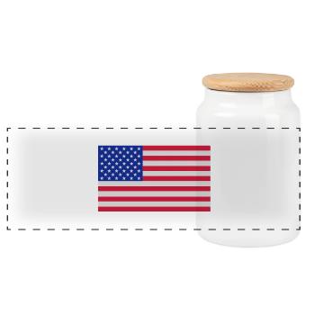 drapeau_etats_unis - Panorama Keksdose mit Holzdeckel - Weiß - Vorne