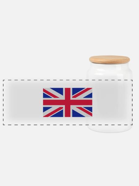 drapeau_royaume_uni - Panorama Keksdose mit Holzdeckel - Weiß