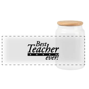 best_teacher_ever_p1 - Panorama Keksdose mit Holzdeckel - Weiß - Vorne