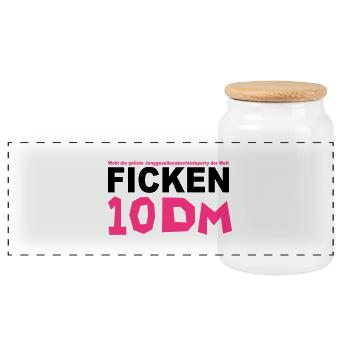 ficken10 DM junggesellenabschied - Panorama Keksdose mit Holzdeckel - Weiß - Vorne