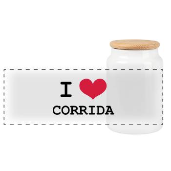 I Love Corrida - Boîte à biscuits avec couvercle en bois - blanc - Devant