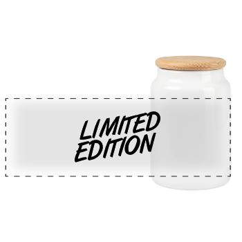 Cool Limited Edition Logo - Panoramic Cookie Jar with Wooden Lid - white - Front