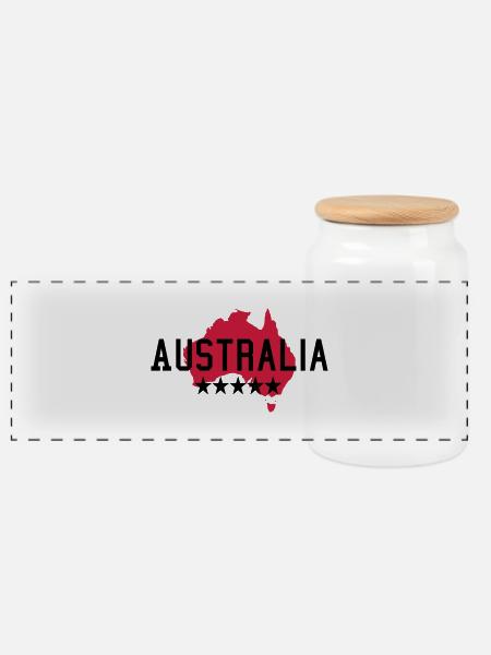 Australien - Panorama Keksdose mit Holzdeckel - Weiß