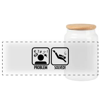 Diving: Problem - Solved! - Panorama Keksdose mit Holzdeckel - Weiß - Vorne