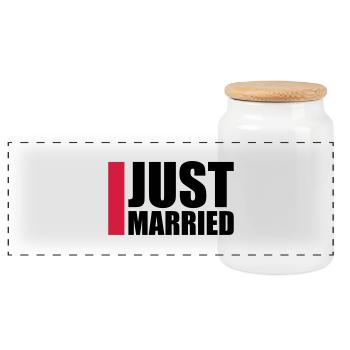 Just Married Logo-Design - Boîte à biscuits avec couvercle en bois - blanc - Devant