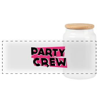 Party Crew - Panorama Keksdose mit Holzdeckel - Weiß - Vorne