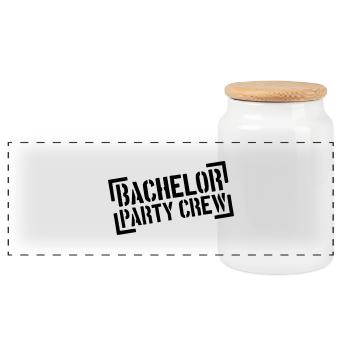 Bachelor Party Crew Stempel - Boîte à biscuits avec couvercle en bois - blanc - Devant